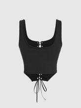 Eyelet Tie Back Tank Top